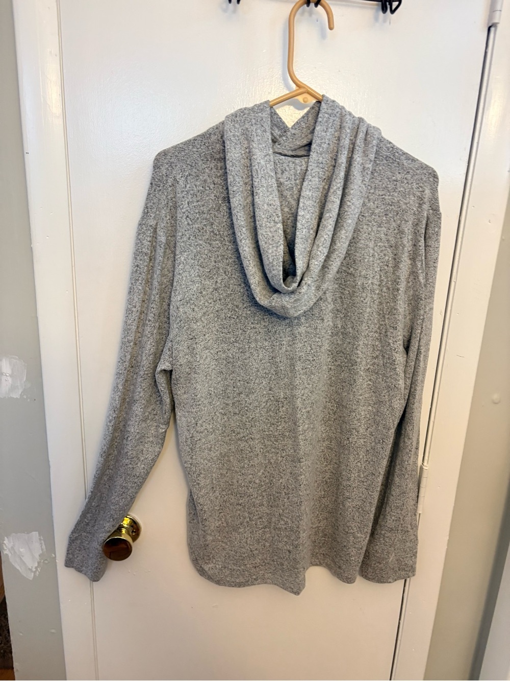 Express Men's Light Gray Hooded Open-Front Cardigan